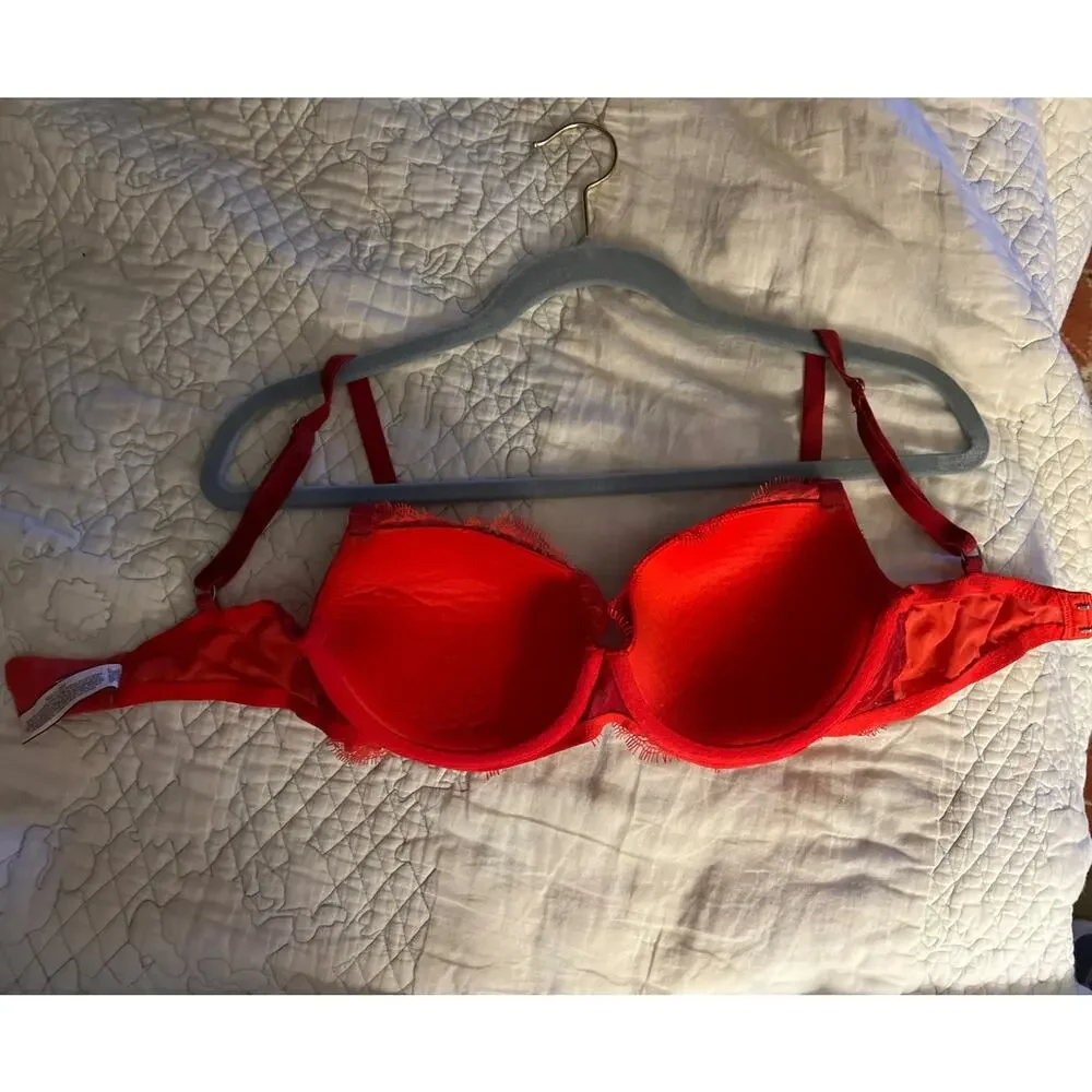 Dream Angels Lined Demi 32DD BRA RED Victoria’s Secret